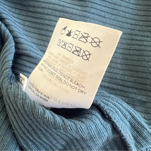 NWT Reformation Ribbed Tie Waist Kirsten Dress Ocean Sz L - Picture 7 of 8